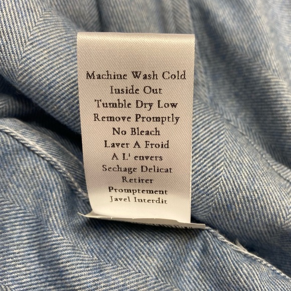 Frank & Eileen Barry Tailored Button-Front Shirt in Blue Herringbone - Picture 11 of 12